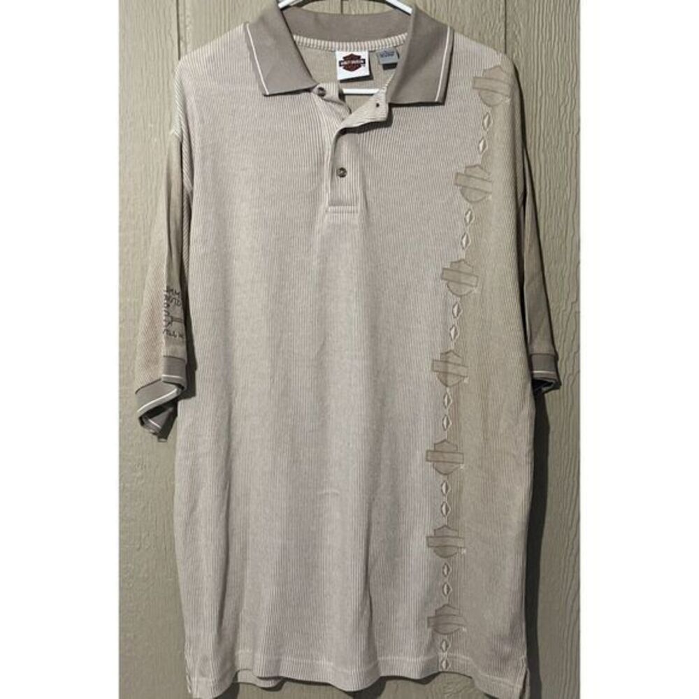 Harley Davidson Men's Polo Size Large Brown Great Color Great Design
